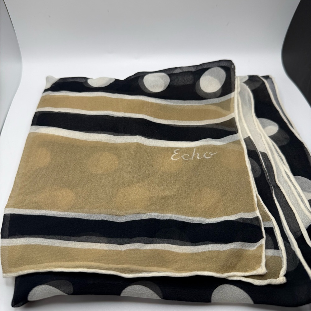 Echo Black and Tan Striped Scarf